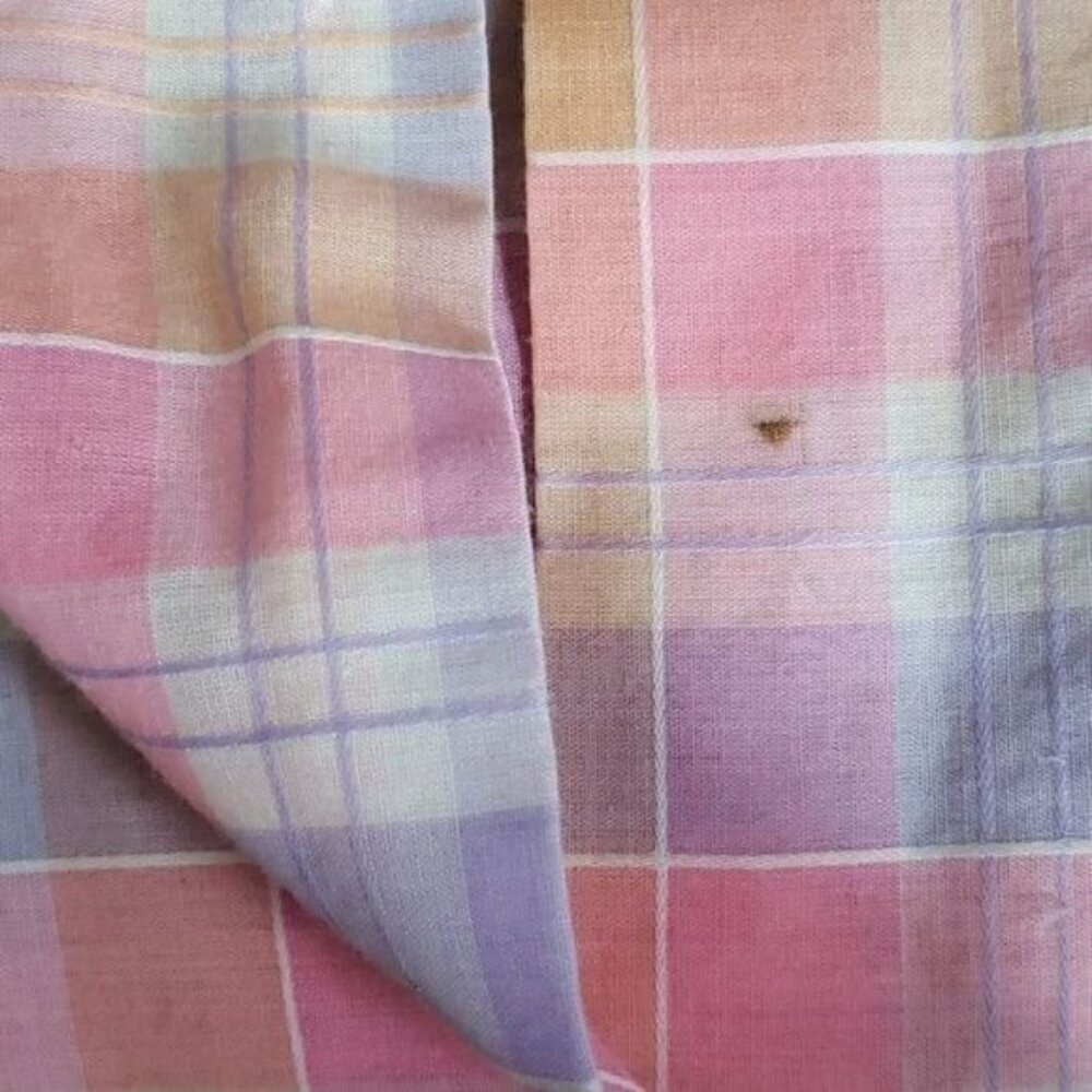 Vintage 60s Pastel Pink Plaid House Dress - Picture 10 of 11